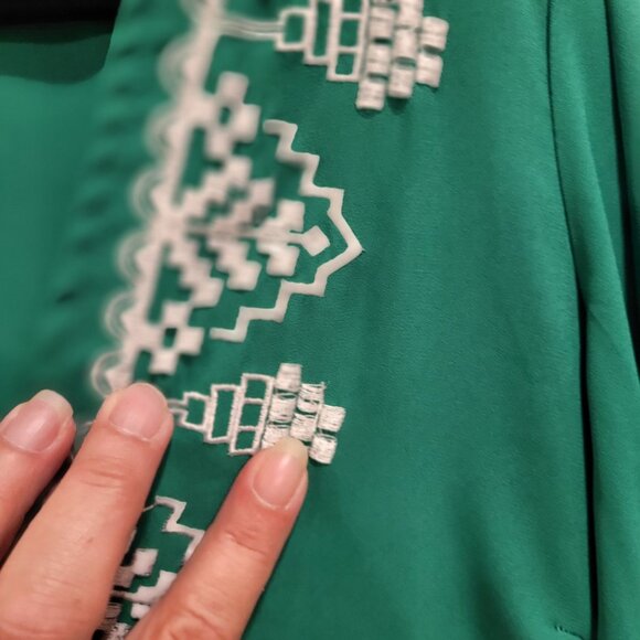 Strut & Bolt Embroidered Midi Dress Women's Size Small Tie Waist Peasant Boho - Picture 8 of 9